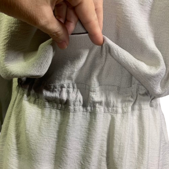 CHICO'S Light Gray Long Sleeve Blouson Shirt Dress‎ - Picture 7 of 15